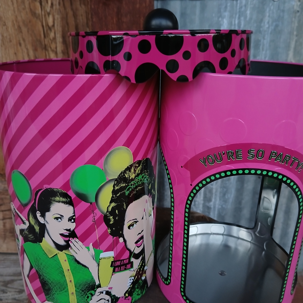 Benefit Cosmetics Maximalist Pink Party Bucket Collectible 3 Piece Tin Canister - Picture 10 of 11